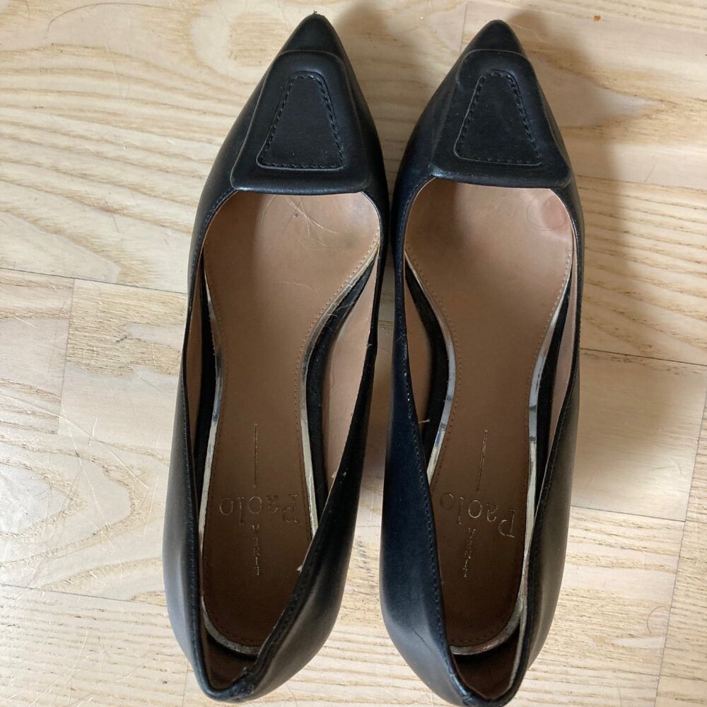 Linea Paolo Black Leather 3" Heel (lightly worn)